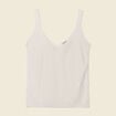 Pull débardeur bretelles ecru femme