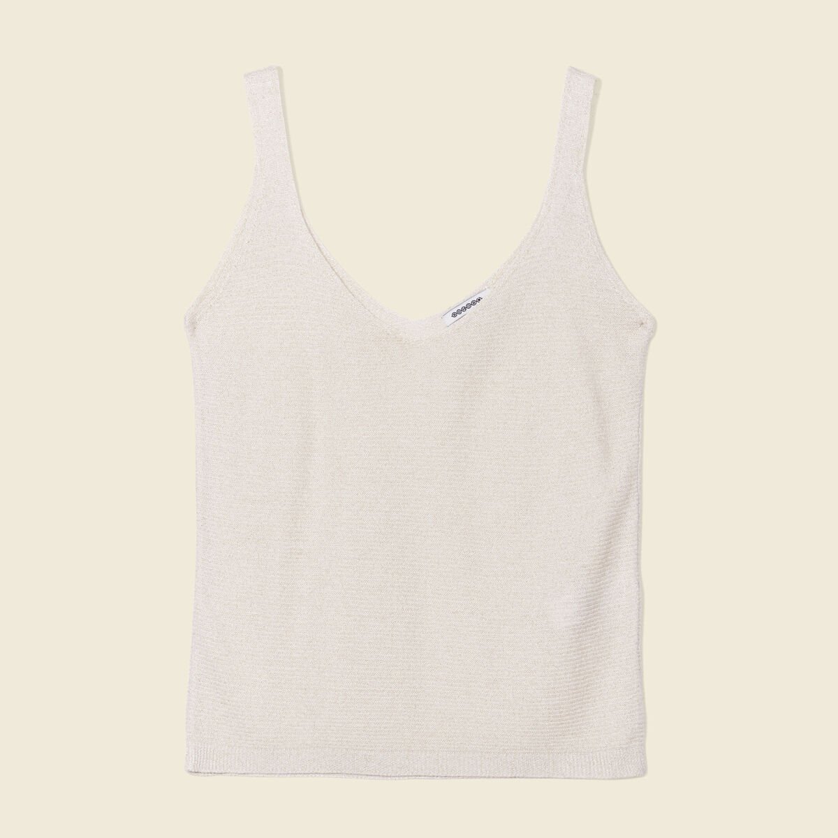 Pull débardeur bretelles ecru femme