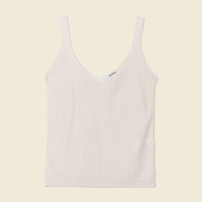 Pull débardeur bretelles ecru femme