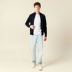 Gilet manches longues zippé bleu marine homme