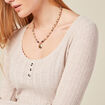 T-shirt à manches longues beige femme