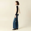 Veste suédine sans manches creme femme
