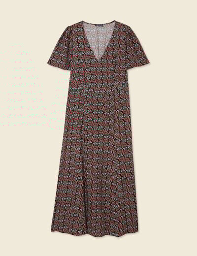 Robe longue éco-responsable noir femme