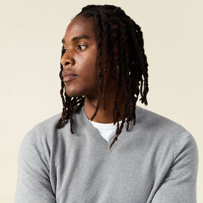 pull col en v eco responsable gris fonce homme Pull col en V éco-responsable gris foncé homme