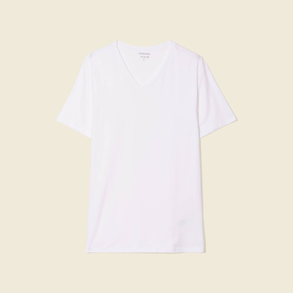 T-shirt col V homme Instinct blanc homme
