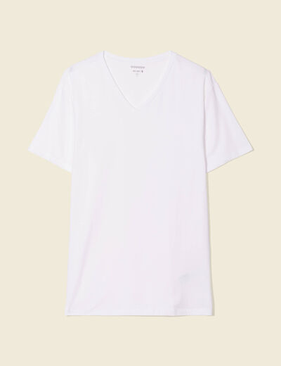 T-shirt col V homme Instinct blanc homme