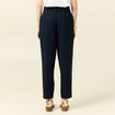 Pantalon carotte ceinturé bleu marine femme