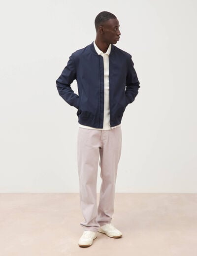 Blouson manches longues doubl&eacute; bleu marine homme