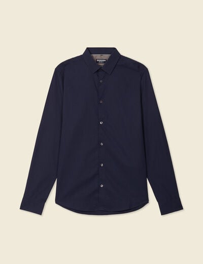 Chemise manches longues bleu marine homme