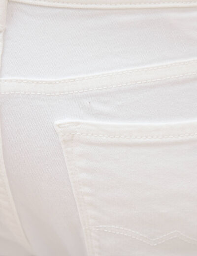 Jeans girlfriend taille haute denim blanc femme