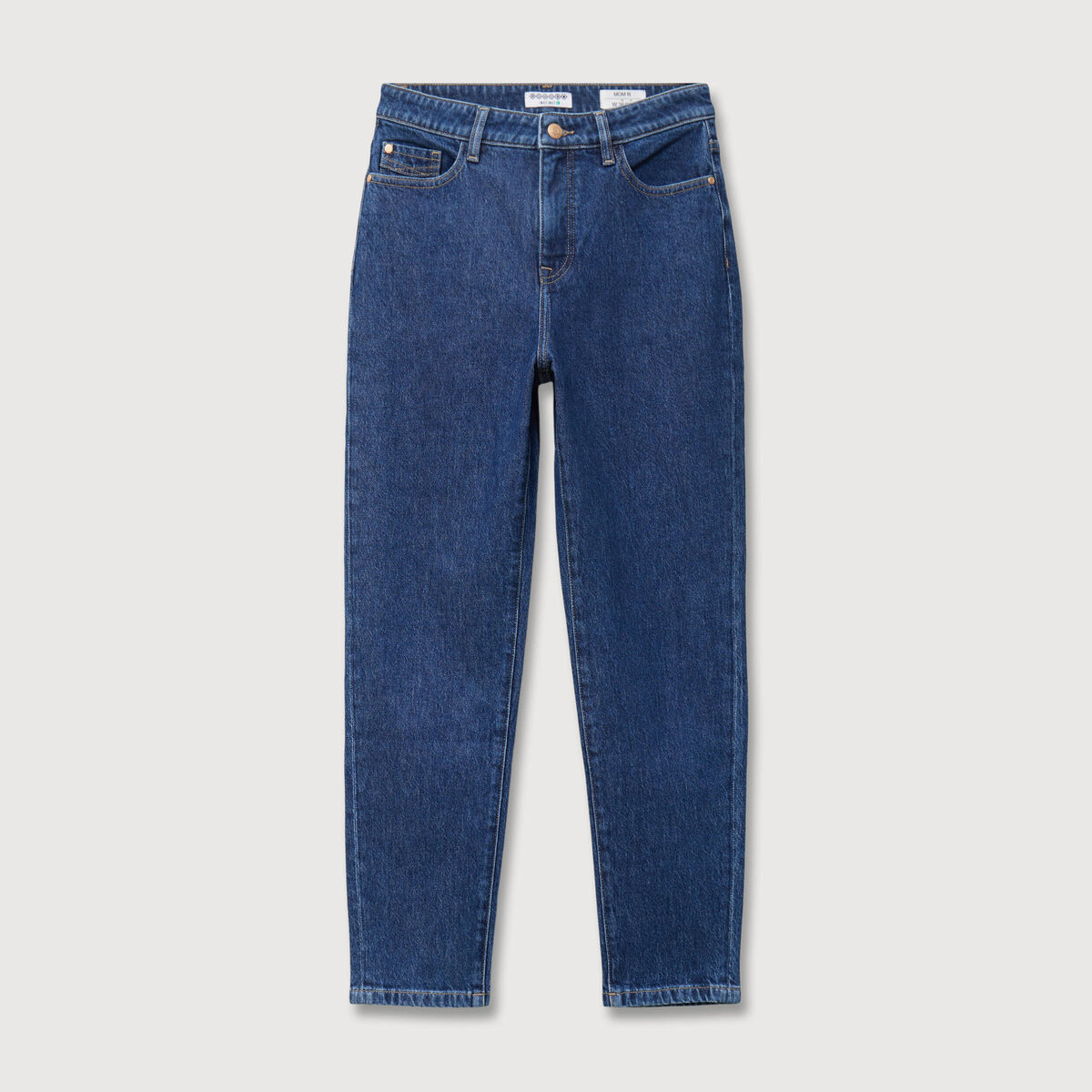 Jeans mom 7/8&egrave;me bleu clair femme