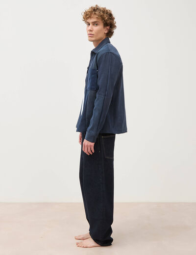 Surchemise droite manches longues denim brut homme