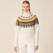 Pull manches longues col roulé ecru femme