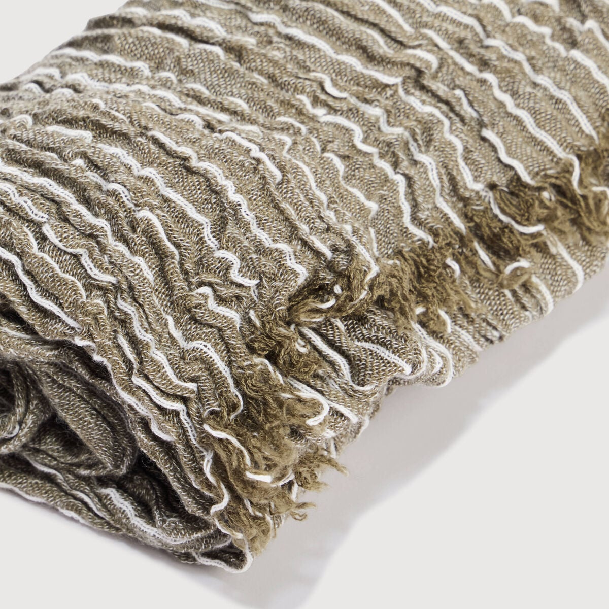 Foulard pliss&eacute; taupe homme