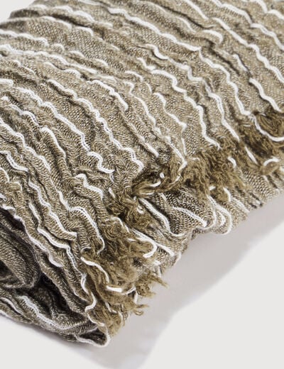 Foulard pliss&eacute; taupe homme
