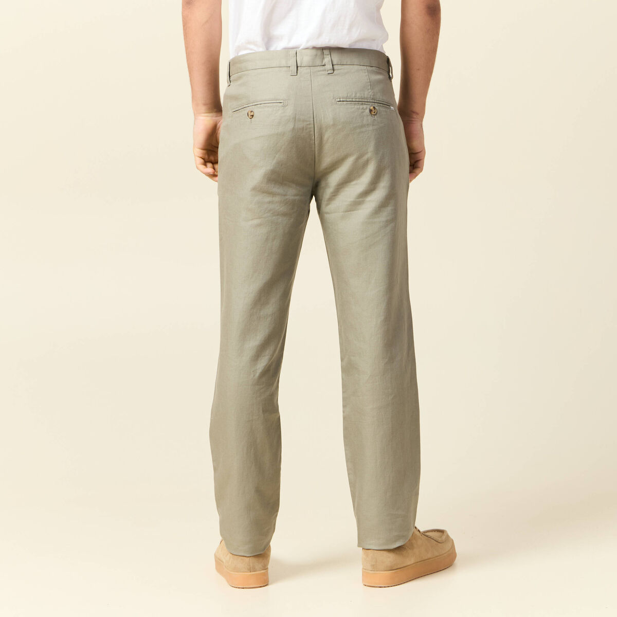 Pantalon chino vert kaki homme