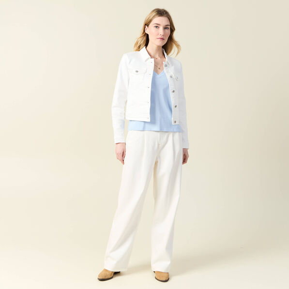 Blouson en jean denim blanc femme