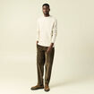Pull manches longues col rond sable homme