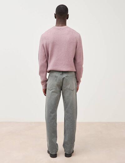 Jeans straight longueur 32 en coton denim gris homme