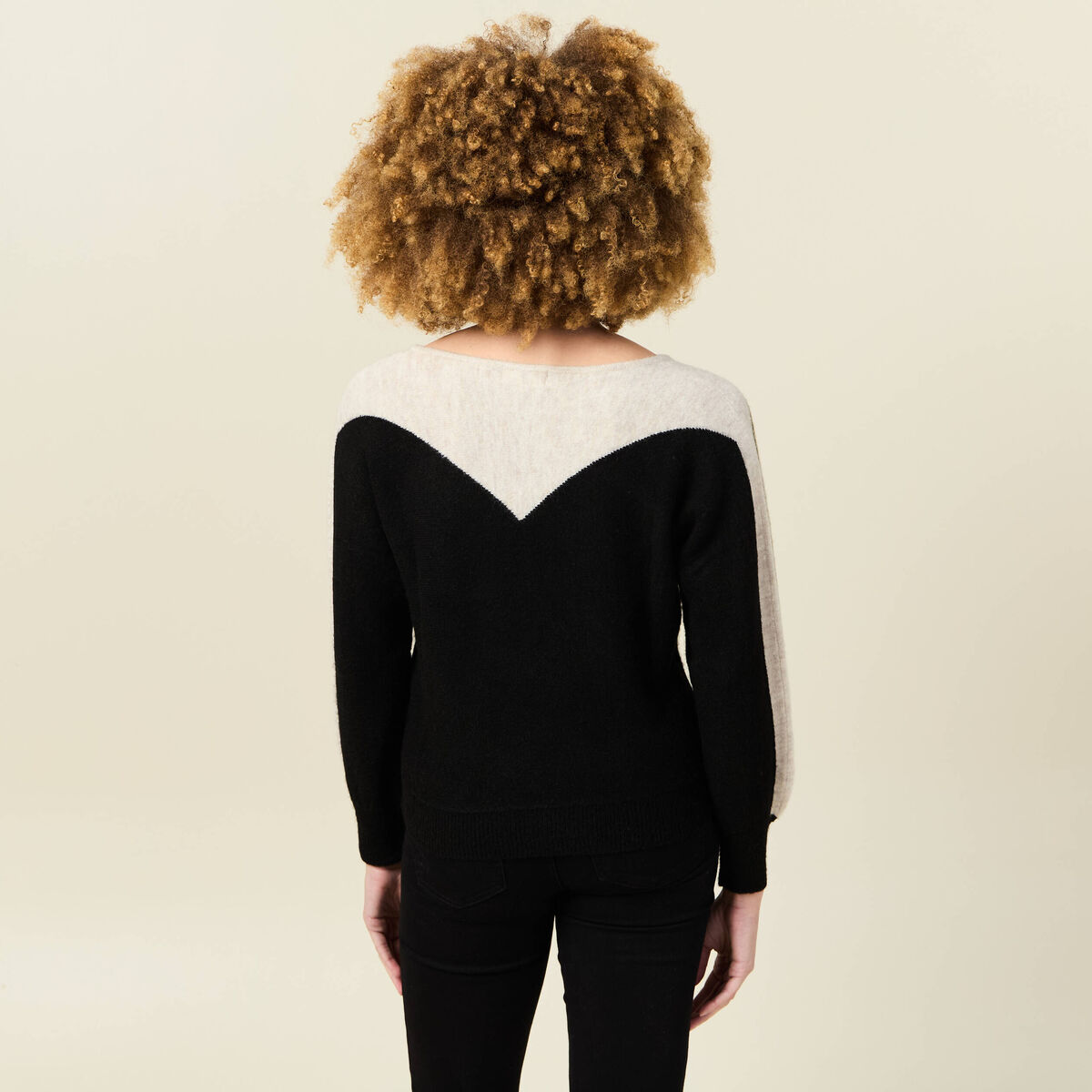 Pull manches longues ecru femme