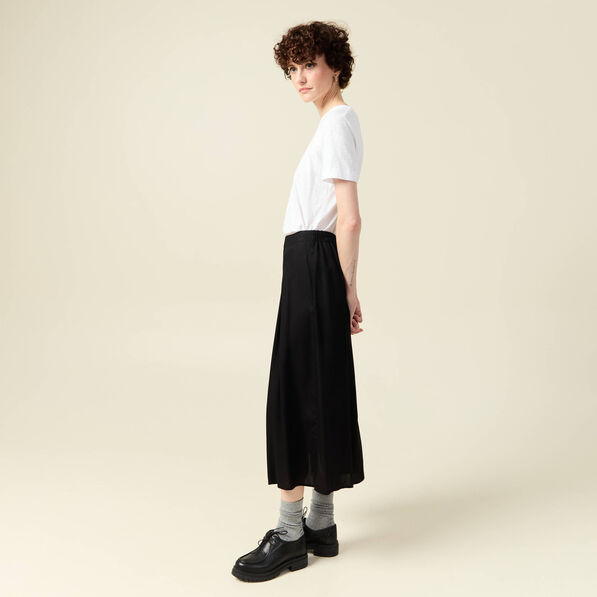 Jupe longue évasée noir femme
