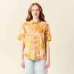 Chemise manches courtes orange corail femme