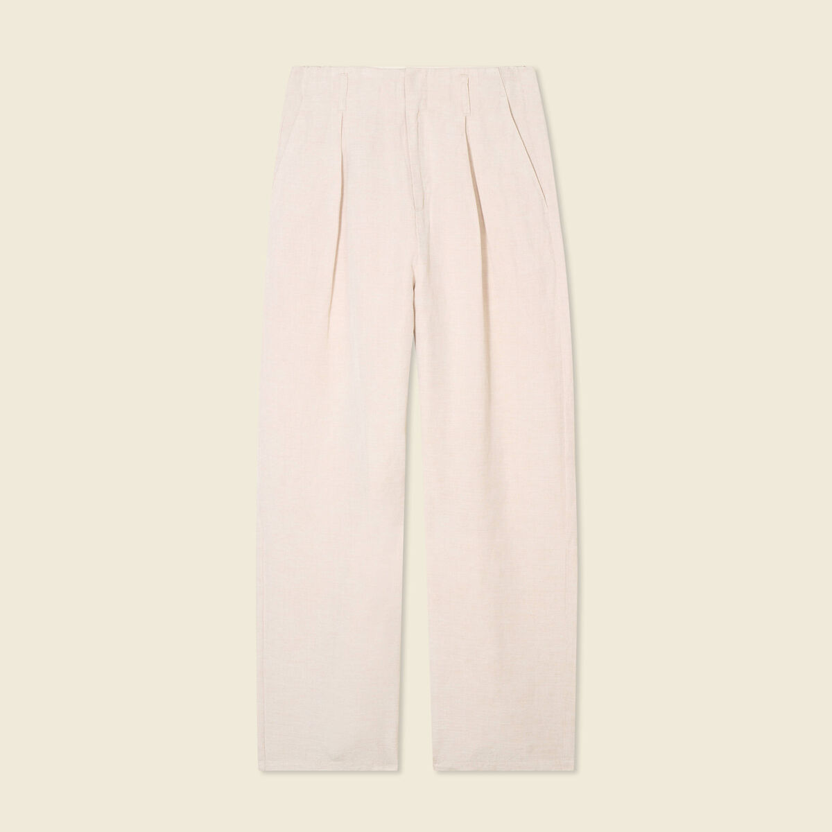Pantalon large à pinces sable femme