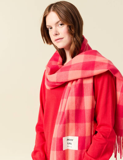 &Eacute;charpe rose corail femme