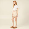 Short paperbag ceinturé creme femme