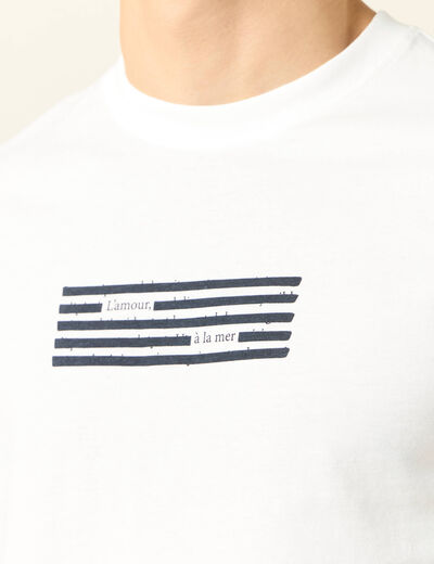 T-shirt manches courtes ecru homme