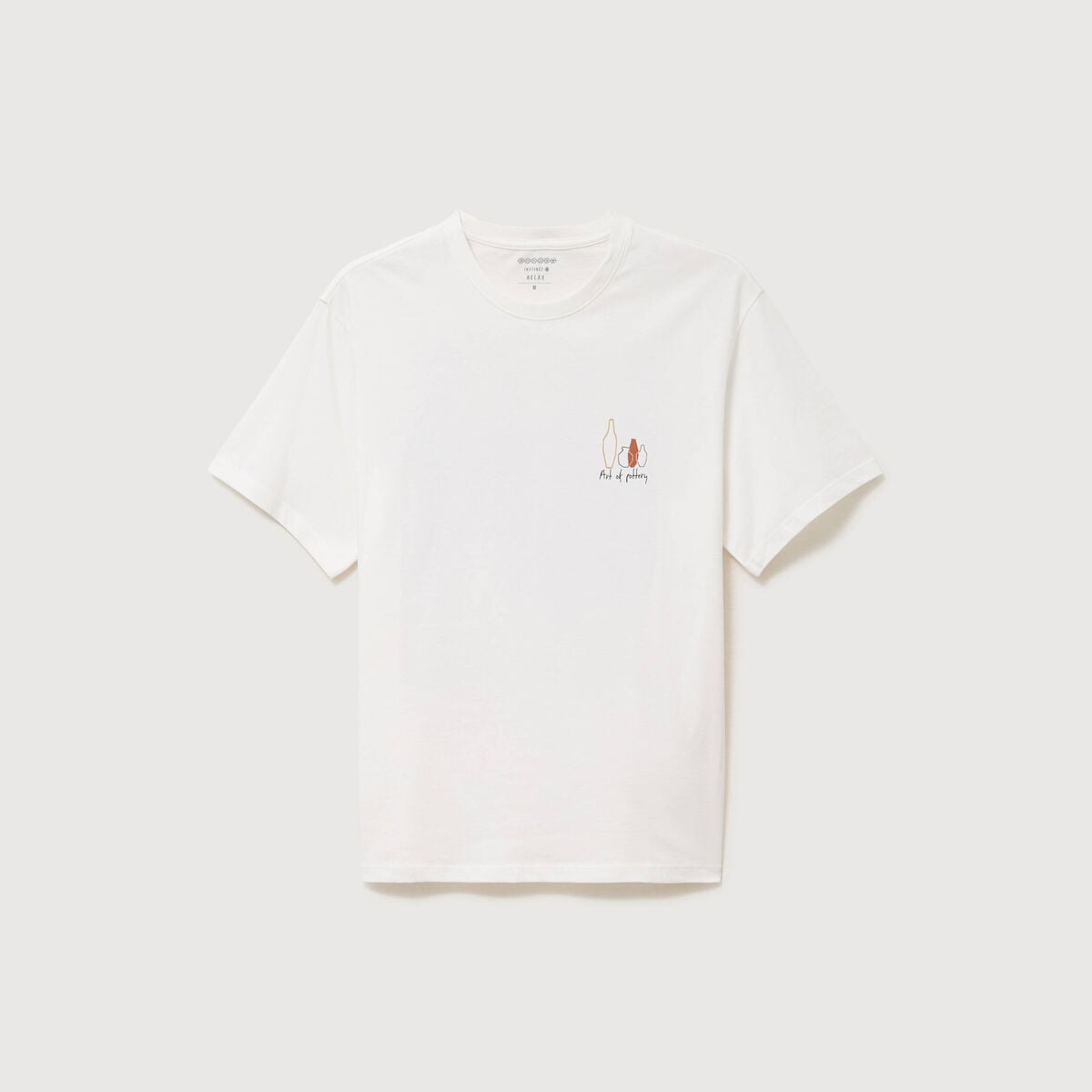 T-shirt en coton ecru homme