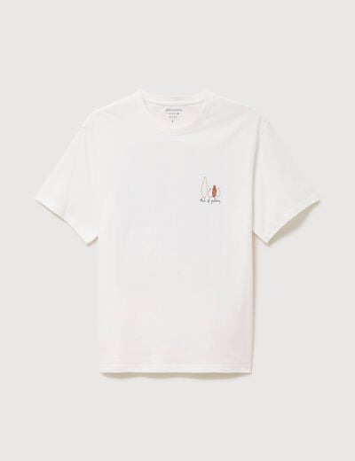 T-shirt en coton ecru homme