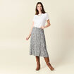 Jupe midi droite fendue noir femme