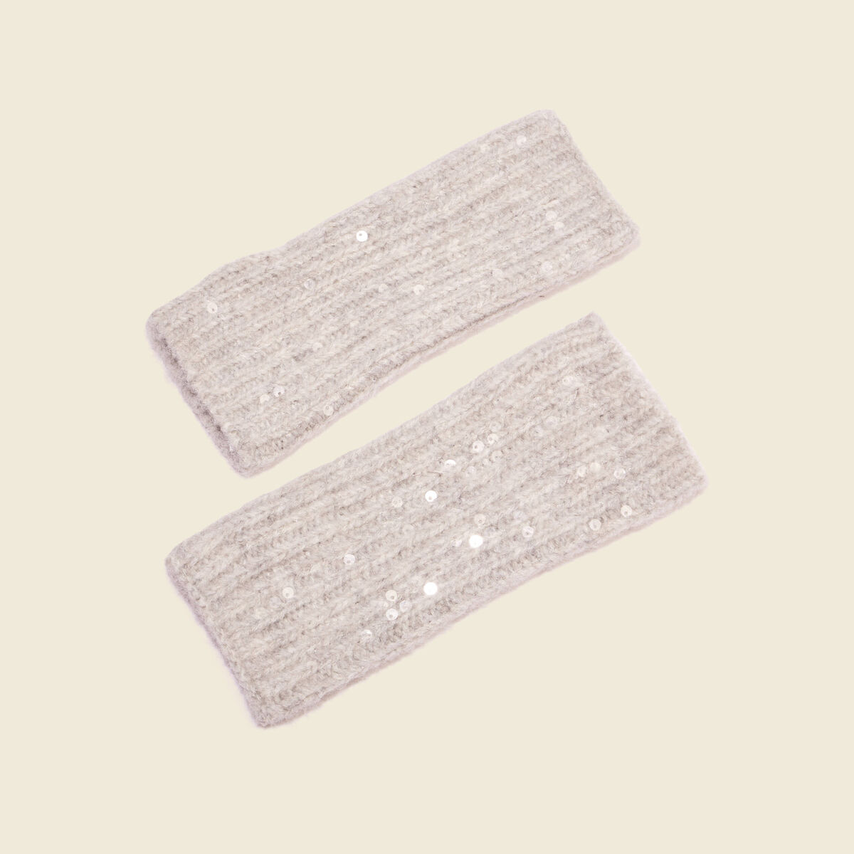 Mitaines sequins gris femme