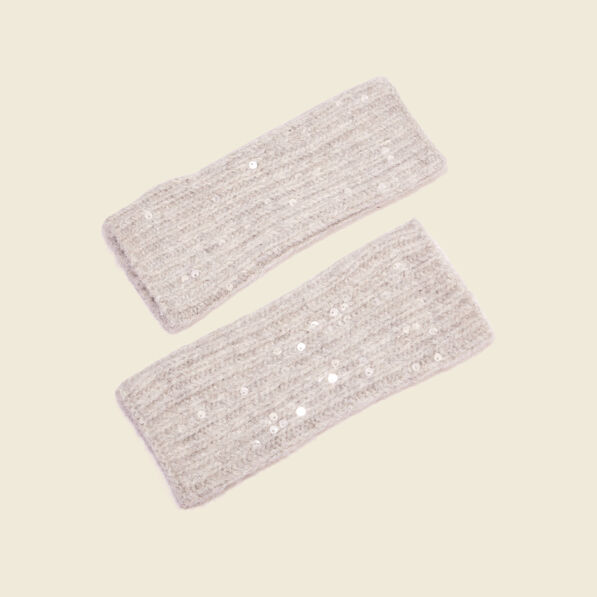 Mitaines sequins gris femme