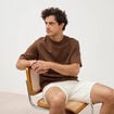 T-shirt en coton taupe homme