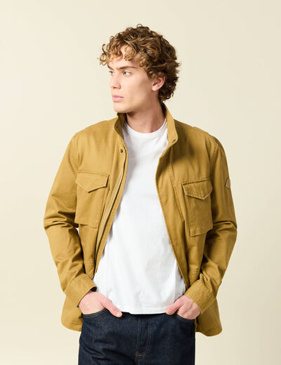 Saharienne col montant manches longues camel homme