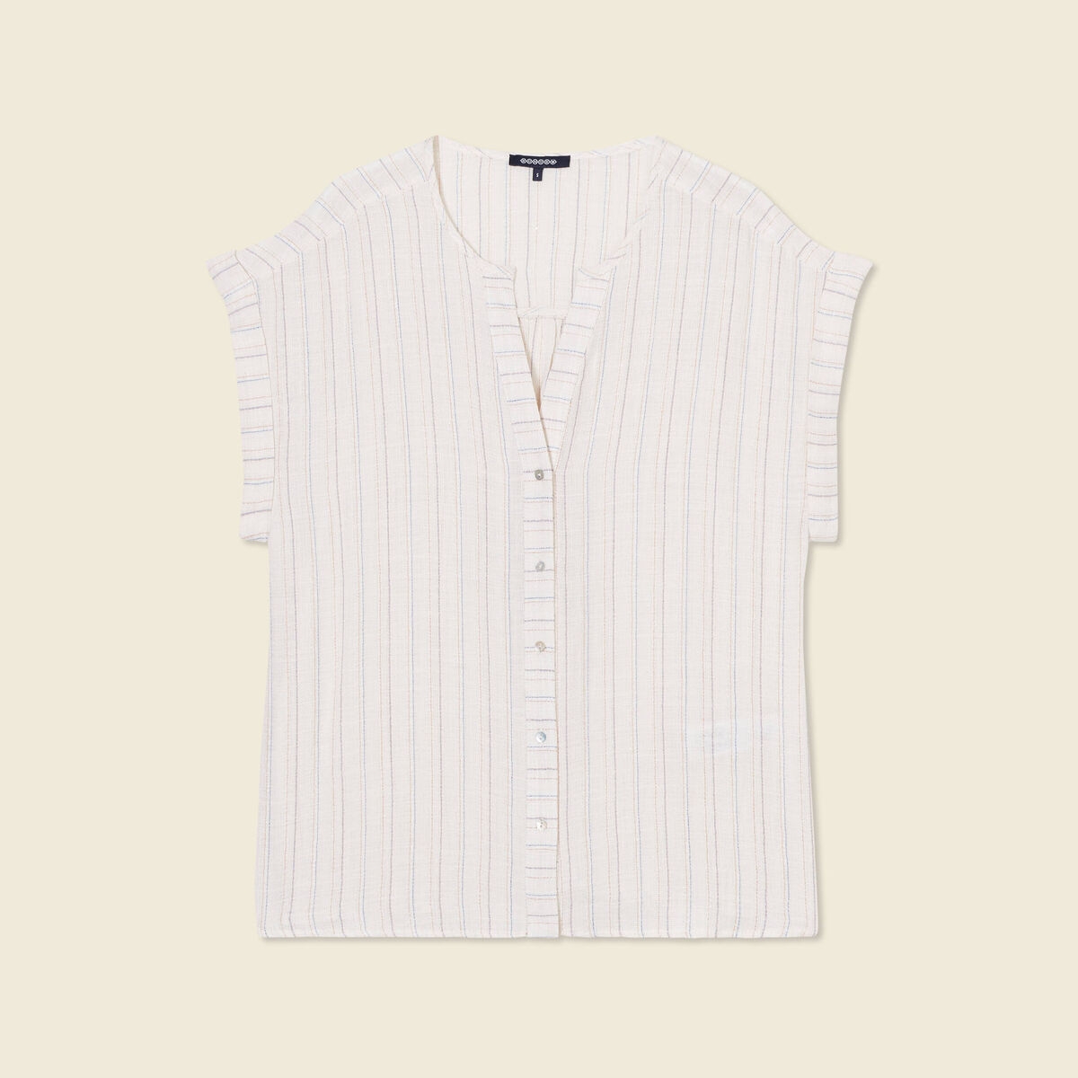 Chemise manches courtes creme femme