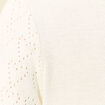 Pull ajour&eacute; manches longues en coton ecru femme