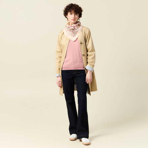 Pull manches longues rose pastel femme