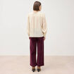 Chemise manches longues en coton creme femme