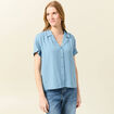Chemise manches courtes bleu clair femme