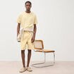 Bermuda en coton jaune clair homme
