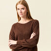 Pull manches longues fabriqu&eacute; en France marron fonc&eacute; femme