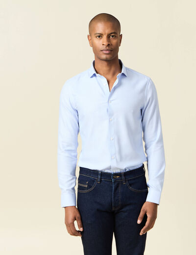Chemise manches longues bleu ciel homme