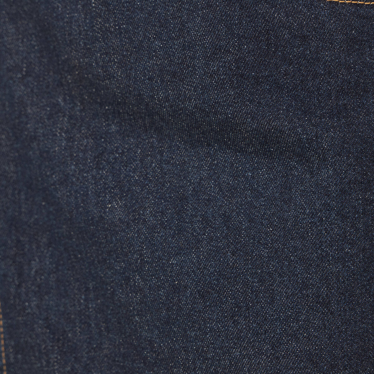 Jupe-short droite en jean denim brut rinse femme
