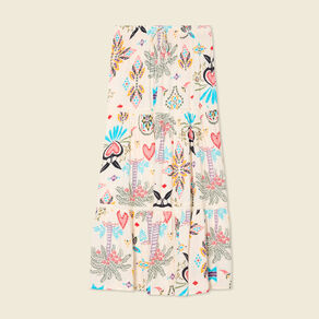 jupe longue evasee blanc femme Jupe longue évasée blanc femme
