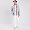Surchemise manches longues doubl&eacute;e gris fonc&eacute; homme