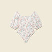 Body col bateau manches bouffantes blanc femme