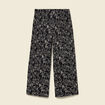 Pantalon loose en coton doubl&eacute; noir femme